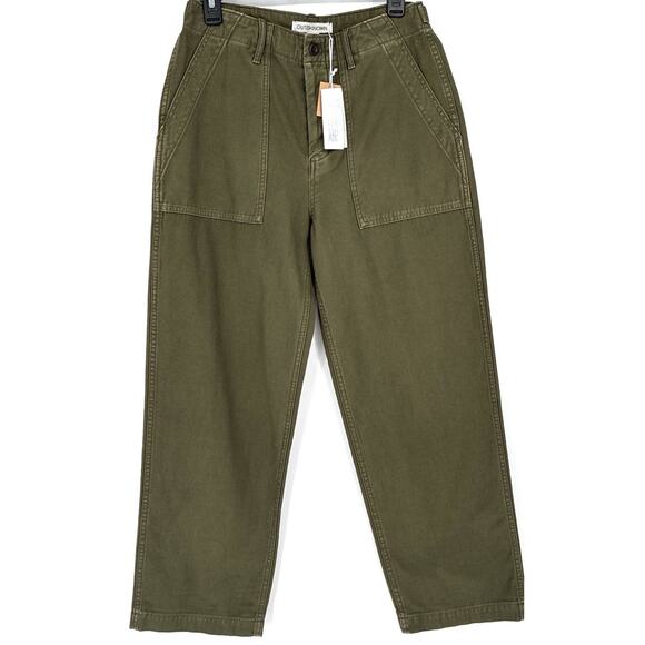 Outerknown Pants - NWT Outerknown Sz 28 Olive Green Utility Military Organic Ctn Wide Leg Pockets
